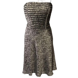 Cache Black White Gray Animal Snake Print Dress size 10